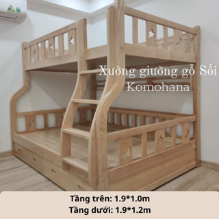 Giường tầng gỗ sồi tự nhiên FREESHIP lắp đặt tại Hà Nội