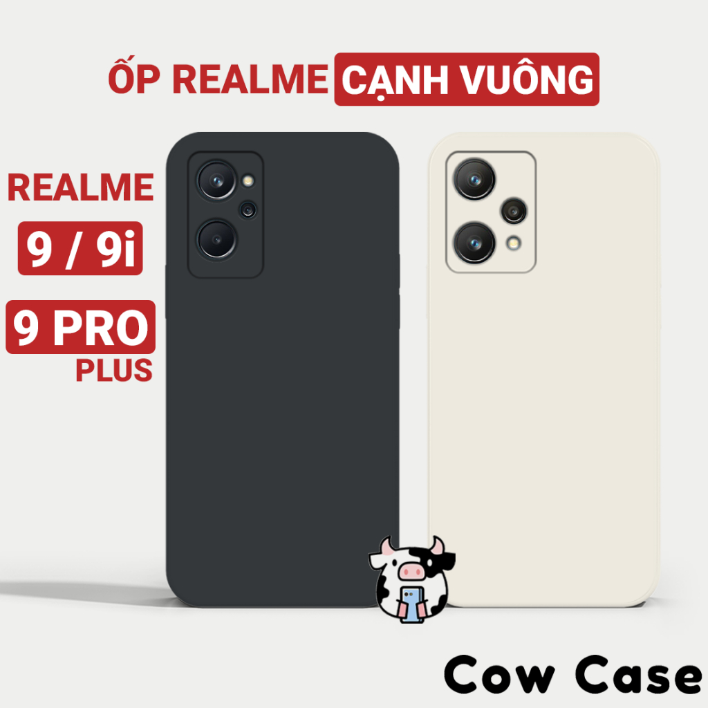 Ốp lưng Realme 9 Pro Plus / 9i 4G cạnh vuông Cowcase | Vỏ điện thoại Realme bảo vệ camera toàn diện TRON