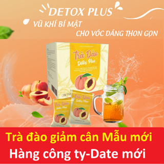 Trà Đào Giảm Cân Detox Plus mẫu mới hộp 15 gói, trà đào kelly detox bonus