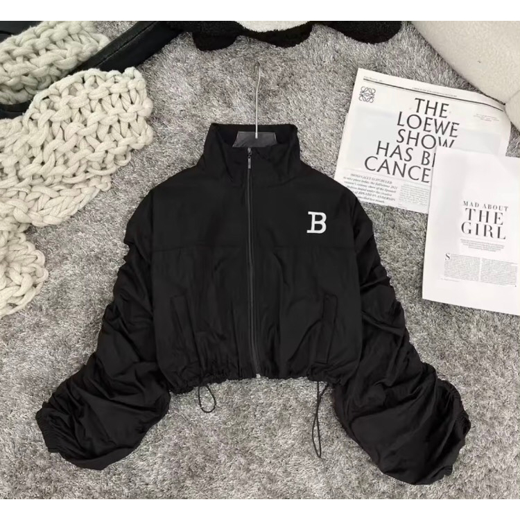 Áo Khoác Dù Croptop Logo Chữ B Siêu Đẹp [hình thật k chỉn sửa]