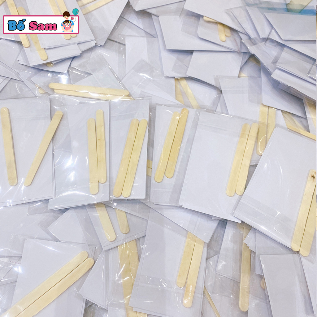 Giấy wax lông và que gạt dành cho sáp wax lông bộ 10-12 tờ giấy và 2 que gỗ Shop Bố Sam