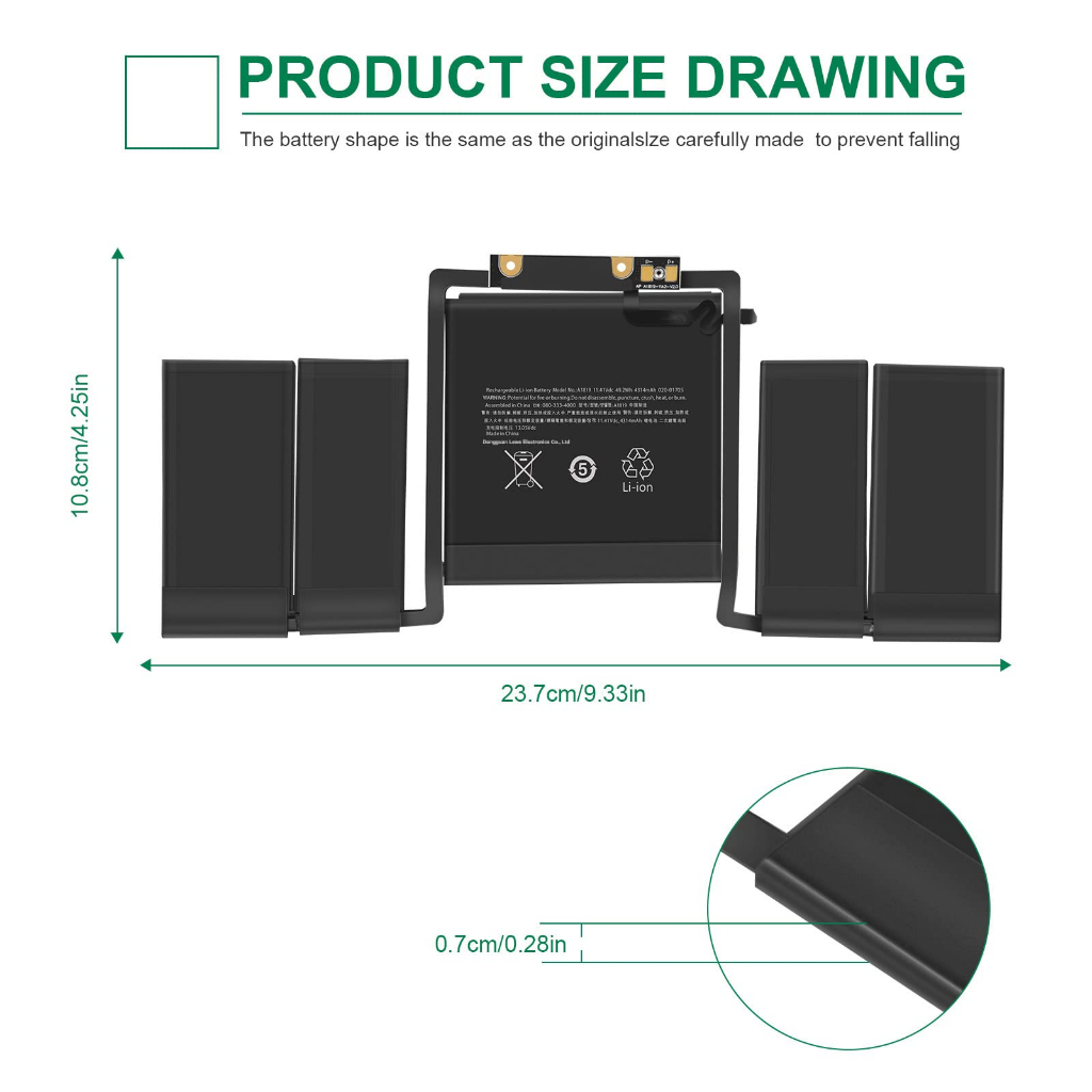 Pin Cho Macbook Pro Retina 13 Inch A1706 2016 – 2017 TEEEMO PC New Seal