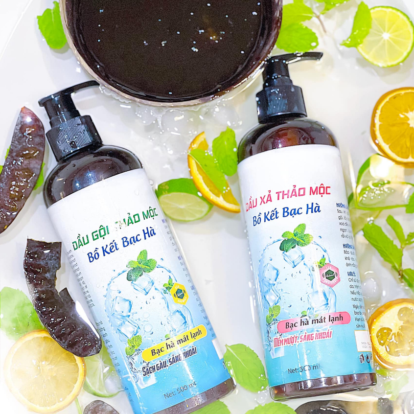 Dầu gội đầu bồ kết bạc hà, kích thích mọc tóc làm mát da đầu