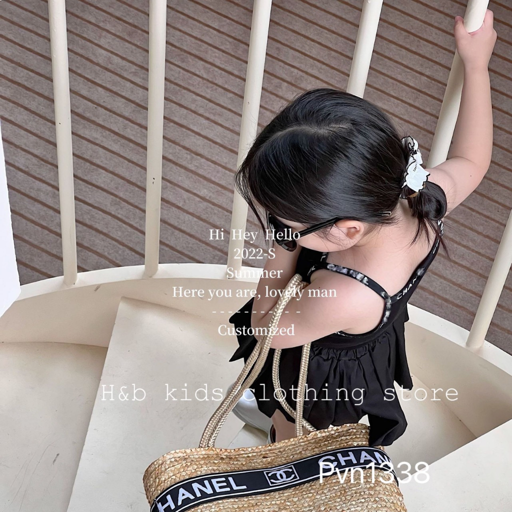 Váy cho bé gái , sét áo 2 dây NI.CE chân váy xếp ly sành điệu cho bé gái