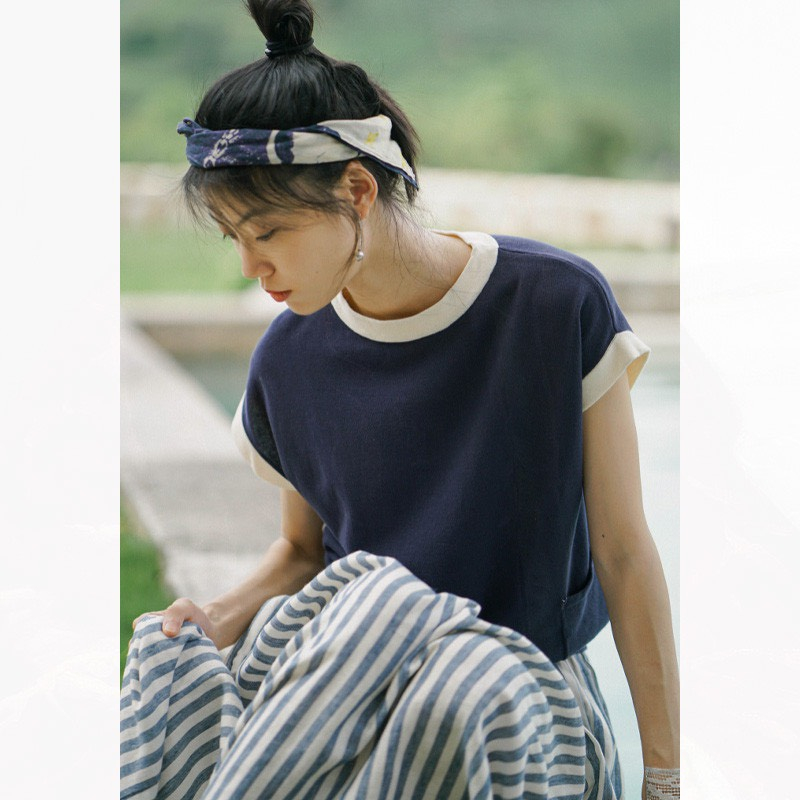 Áo Thun tay ngắn dáng ngắn phong cách Pháp - Fantaisie T-Shirt