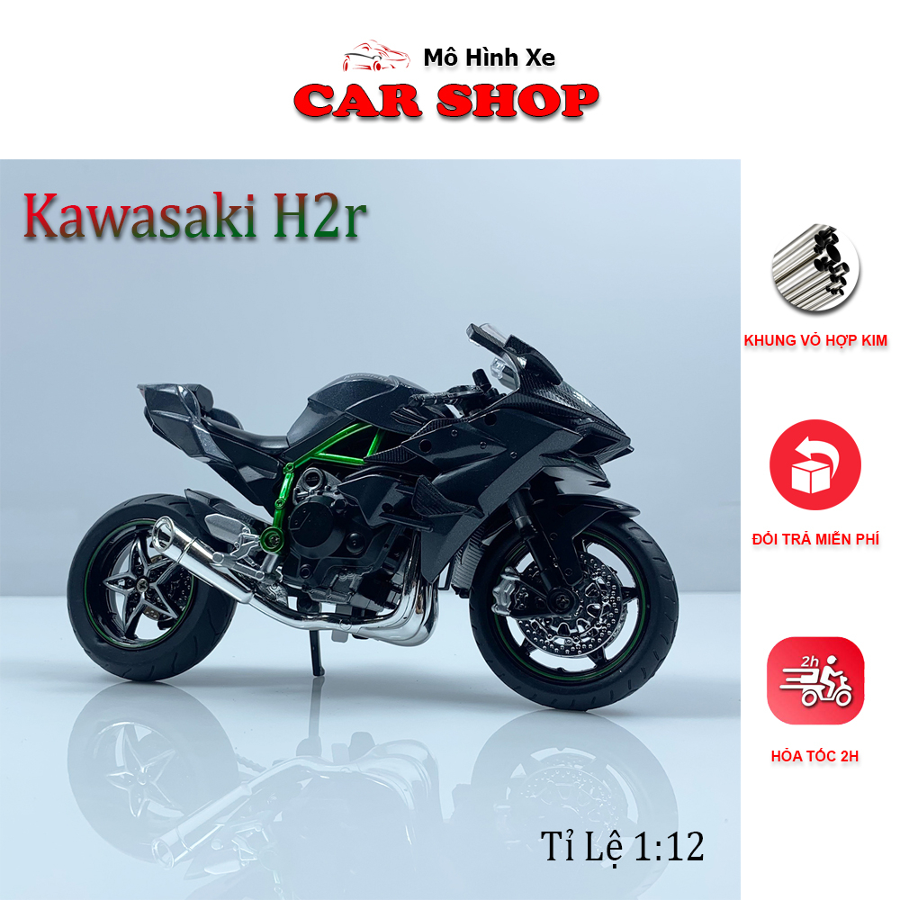Mô hình xe MOTO Kawasaki H2R - HUA YI tỷ lệ 1:12
