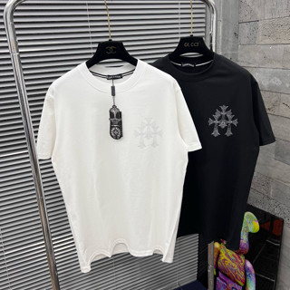 Áo ( Full Box Full Bill ) Thun Nam Nữ Chome Chữ Thập Đính Đá Phản Quang Siêu Cấp Chất Kiệu Cotton Co Dãn Hai Chiều