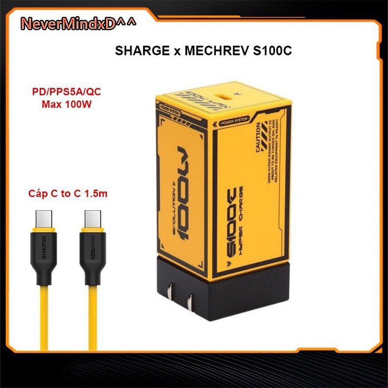 Bộ sạc GaN 100W siêu nhỏ SHARGE x MECHREV S100C Hyper Charge