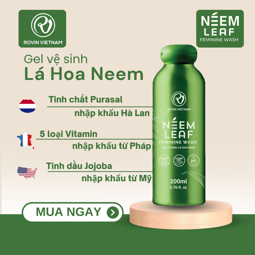 Gel Dung Dịch Vệ Sinh Lá Hoa Neem 200Ml