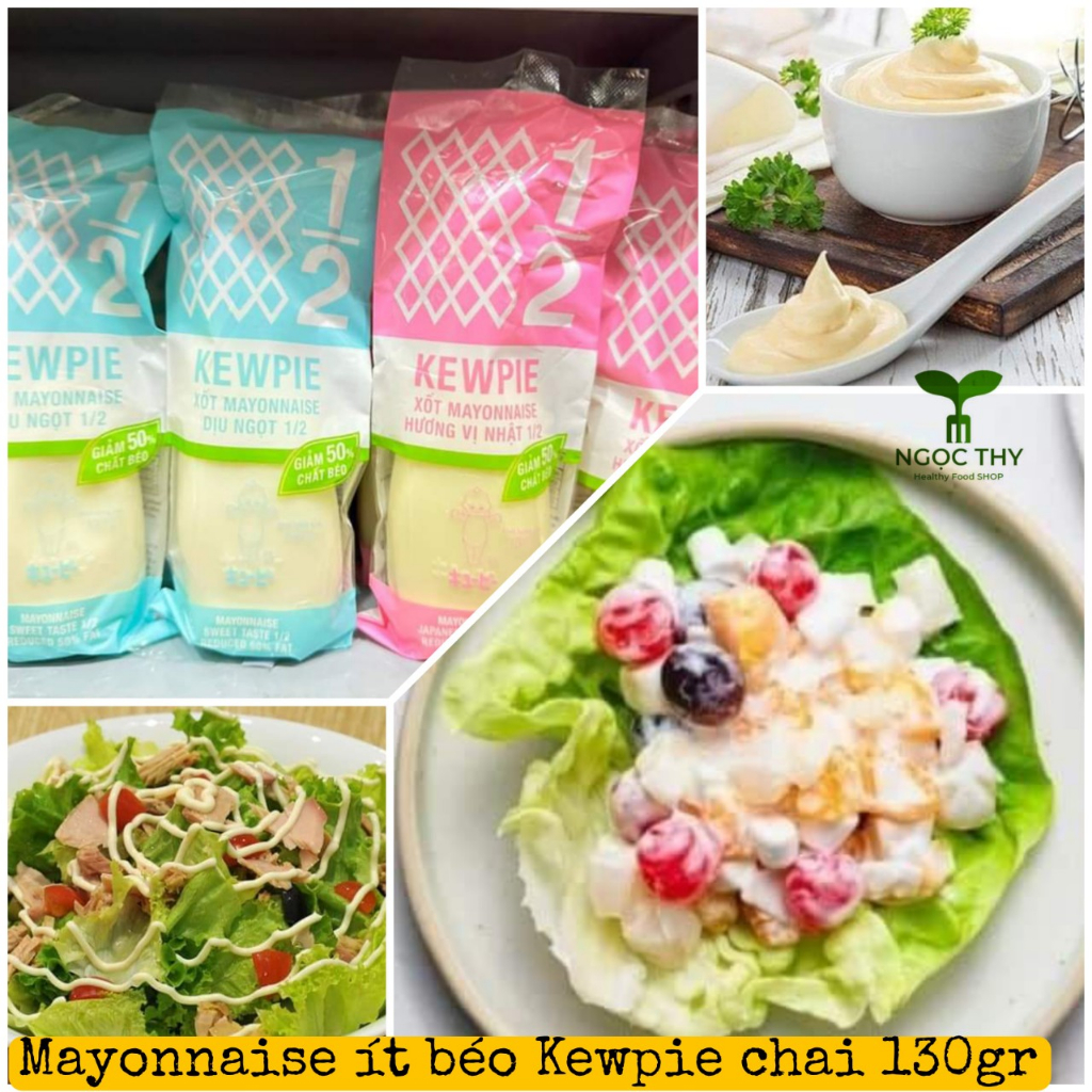 Xốt mayonnaise ÍT BÉO ít calo Kewpie chai 130gr-300gr (sốt mayo dịu ngọt, hương vị Nhật)