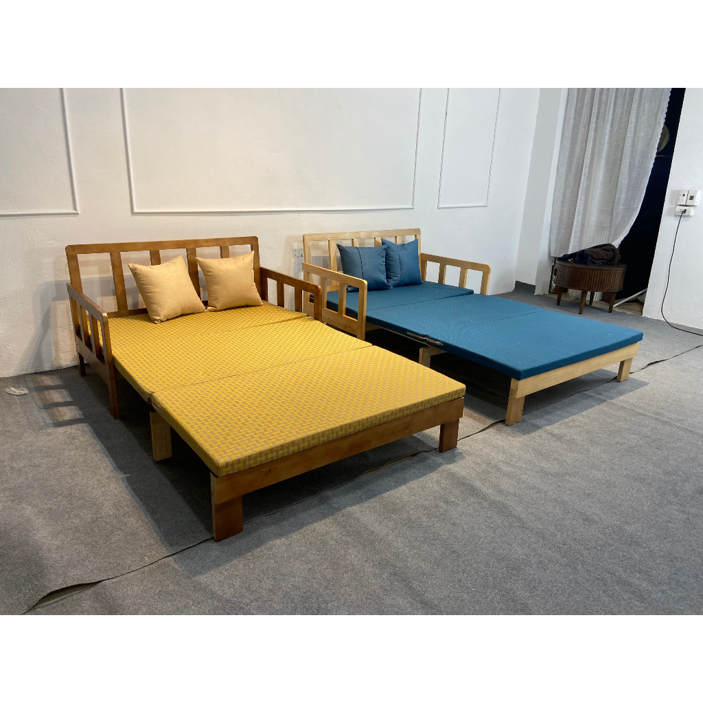 Giường Sofa Gấp Gọn Thông Minh Hai Trong Một Giường Sofa Đa Năng Giường Gỗ Gấp Gọn Sofa giường kéo (TẶNG KÈM ĐỆM)