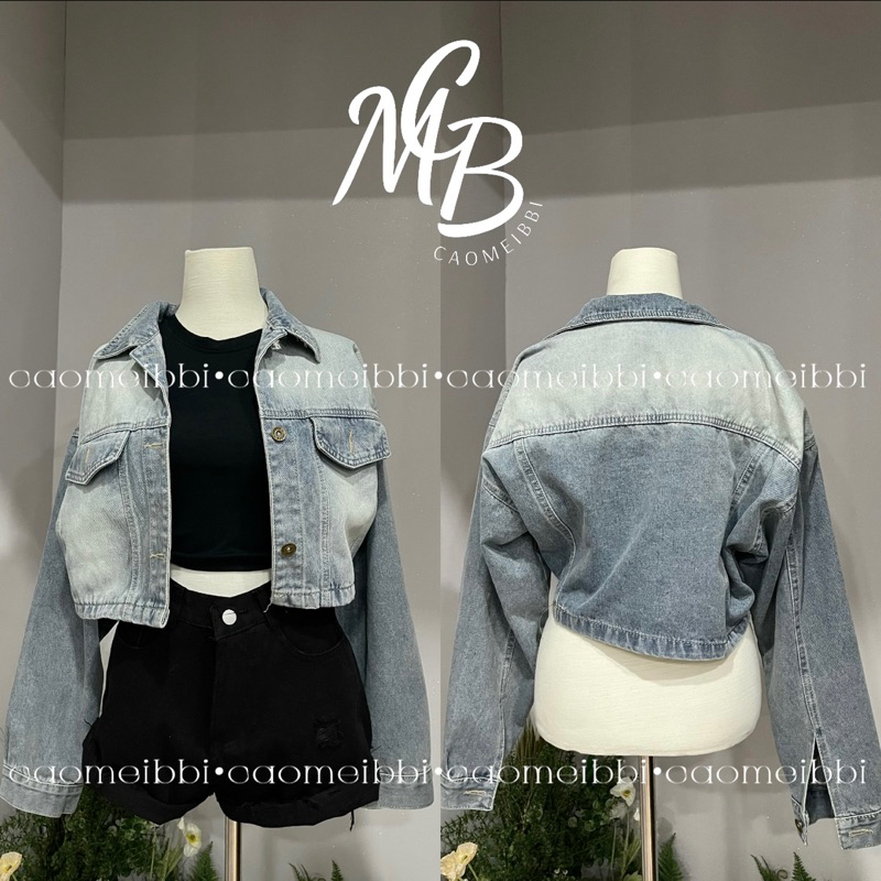 CAOMEIBBI - ÁO KHOÁC JEANS DÁNG NGẮN TAY DÀI. | BigBuy360 - bigbuy360.vn