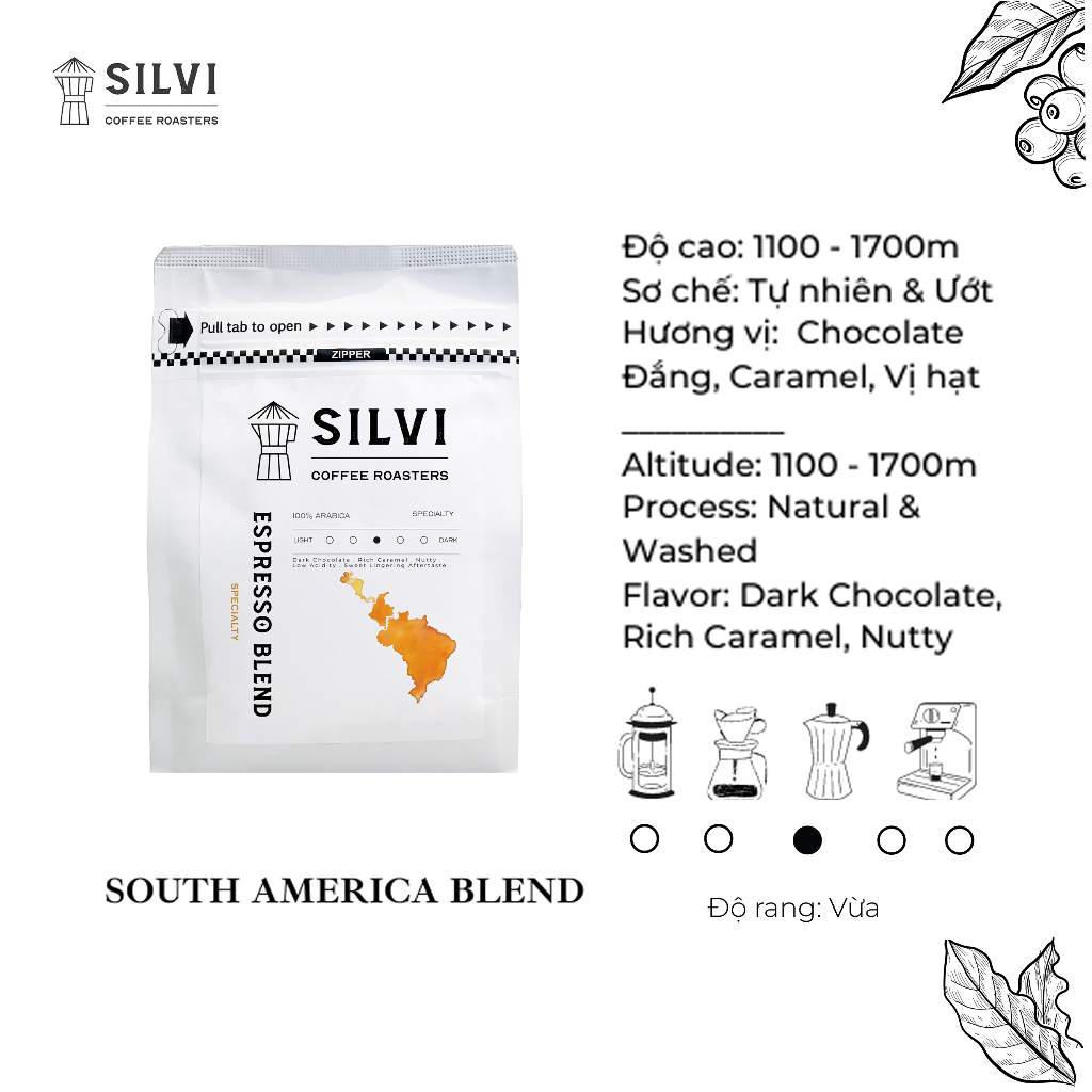 Cà Phê Pha Máy Espresso Blends Breakfast - Silvi Specialty Coffee