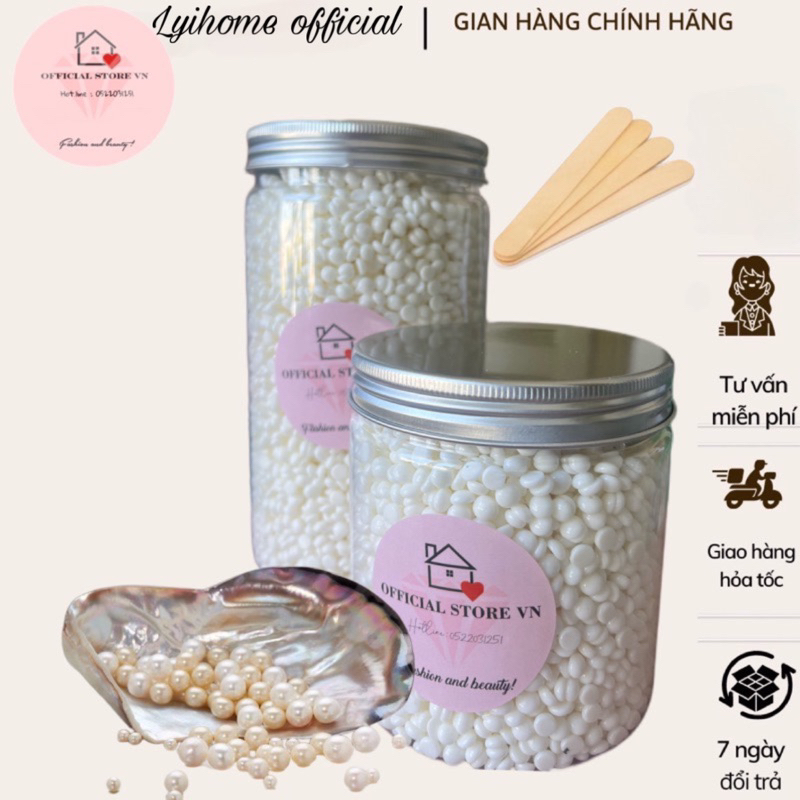 500G Sáp wax lông nóng cao cấp, wax lông nách tay chân, sáp wax ria mép túi lớn Lyihome