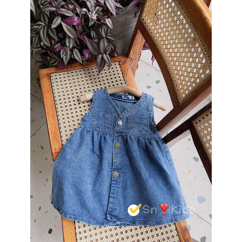 Giá sỉ váy Jean, váy bò dáng babydoll bé gái