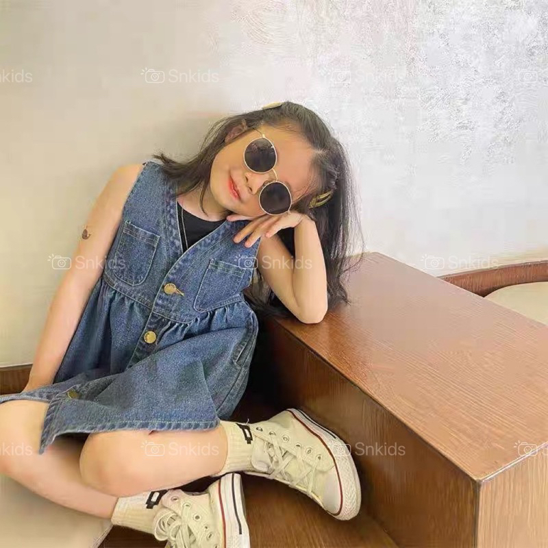 Giá sỉ váy Jean, váy bò dáng babydoll bé gái