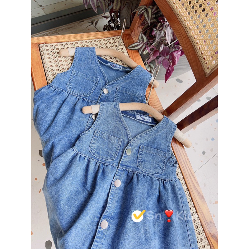 Giá sỉ váy Jean, váy bò dáng babydoll bé gái