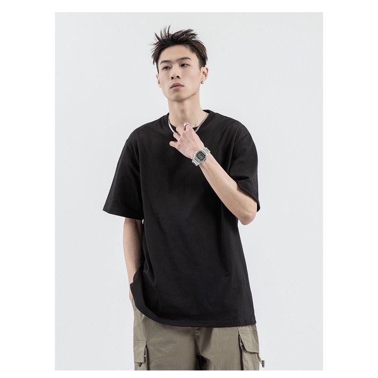 Áo thun cổ tròn Polo nam ,Đen trắng BASIC vải cá sấu Cotton kháng khuẩn, chống nhăn, thoáng mát hót