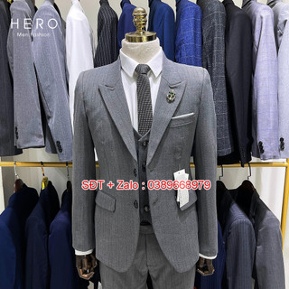 Bộ Vest Comple Nam Cao Cấp 2 Cúc Kẻ Sọc. Suit Nam Hàn Quốc 2 Khuy Đẹp