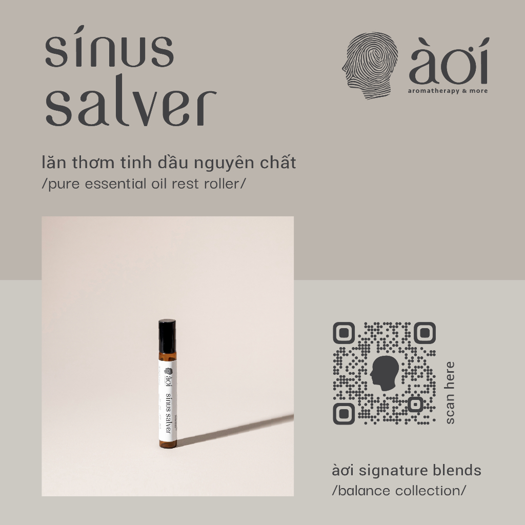 lăn thơm tinh dầu thiên nhiên sinus salver |pure essential oil rest roller| àơi signature blend-sinus salver in/balance/