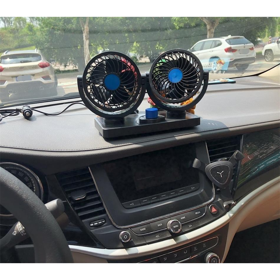 (giá sỉ) Quạt ô tô xoay 360 độ 12V 24V