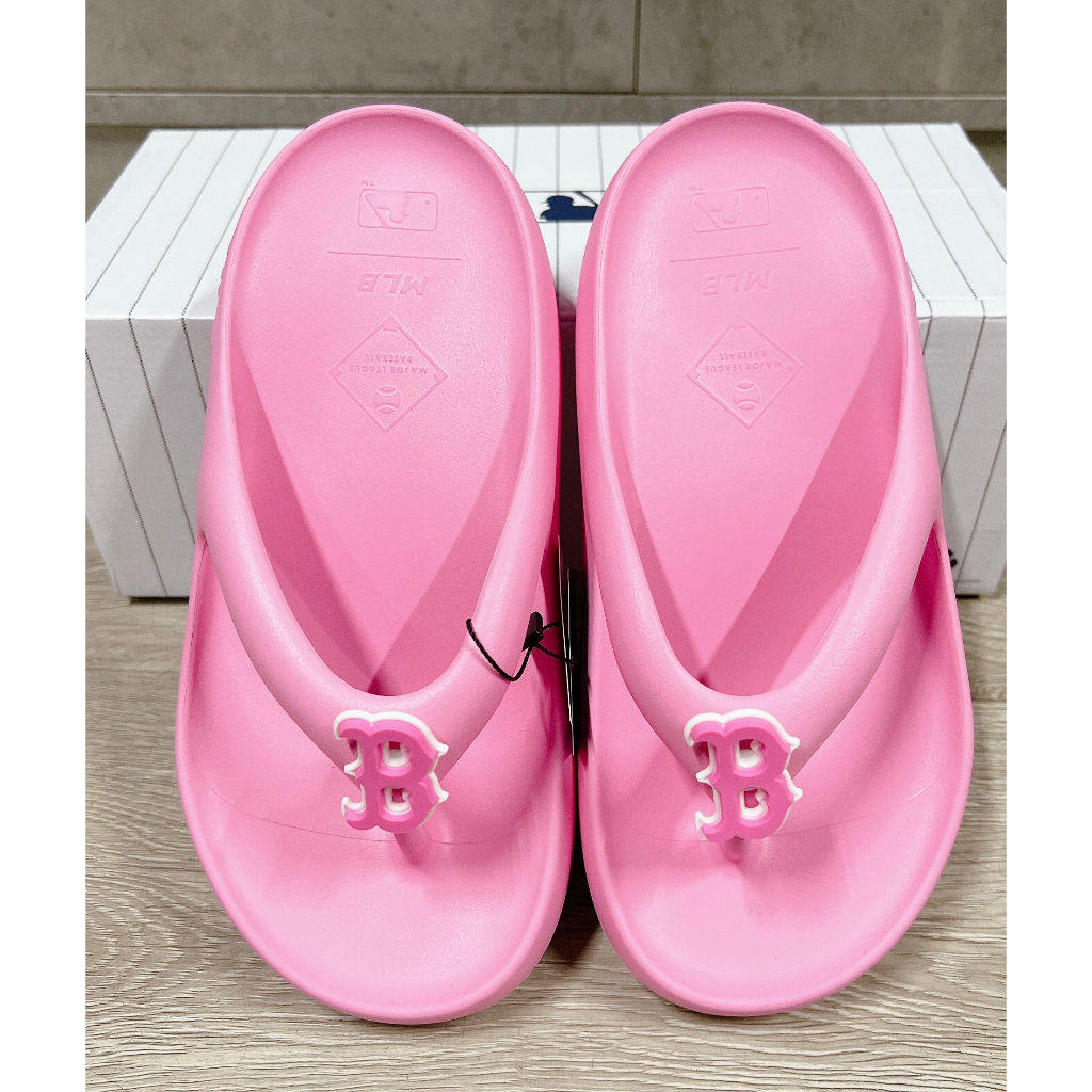 Dép Xỏ Ngón MLB Chunky Bouncer NY / Boston  Màu Hồng | PiuPiu Authentic