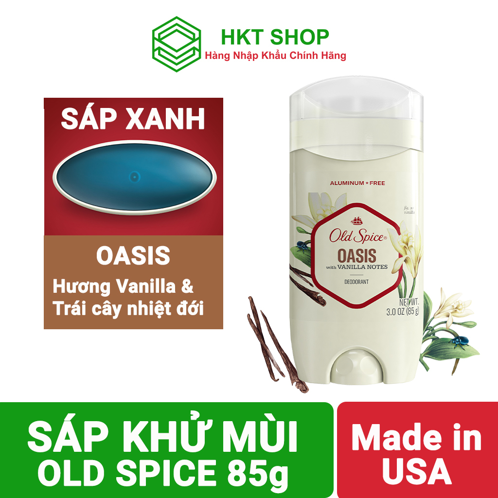 Lăn Sáp Khử Mùi Old Spice Oasis 85G (Sáp Xanh ) - HKT Shop