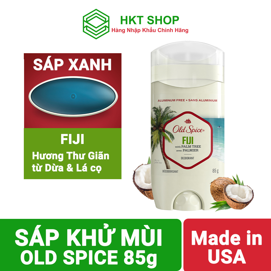 Lăn Sáp Khử Mùi Sáp Old Spice Fiji 85g (Sáp Xanh) - HKT Shop