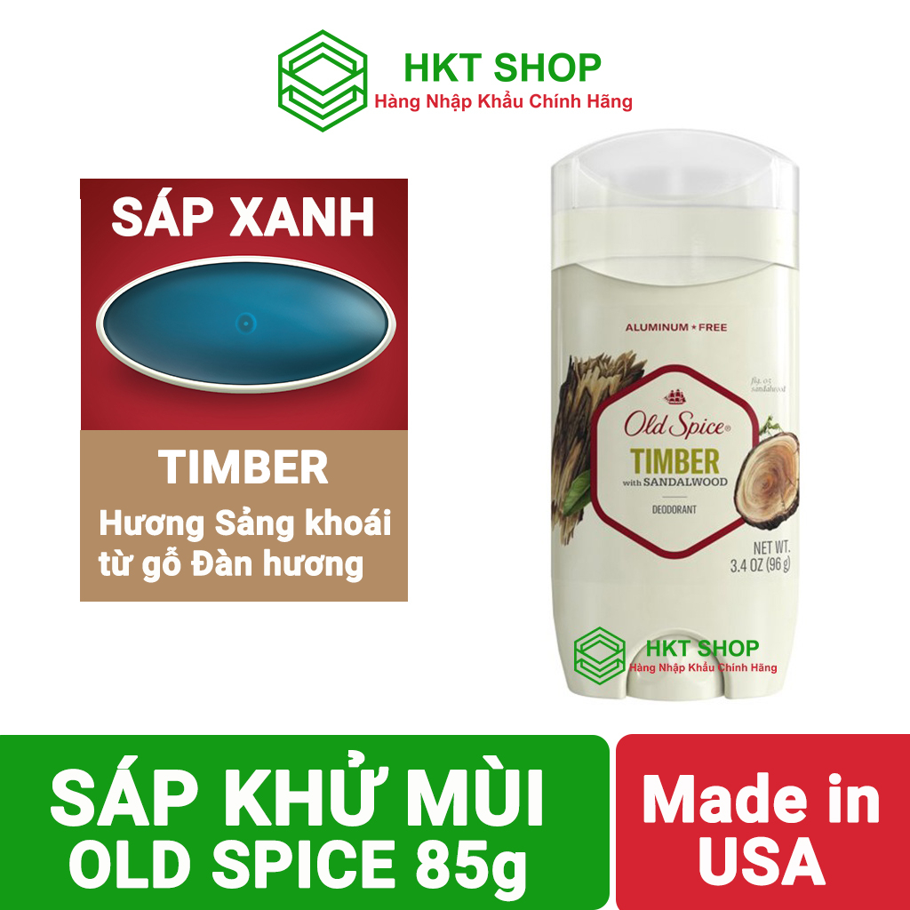 Lăn Khử Mùi Sáp Old Spice Timber 85g (Sáp Xanh) - HKT Shop