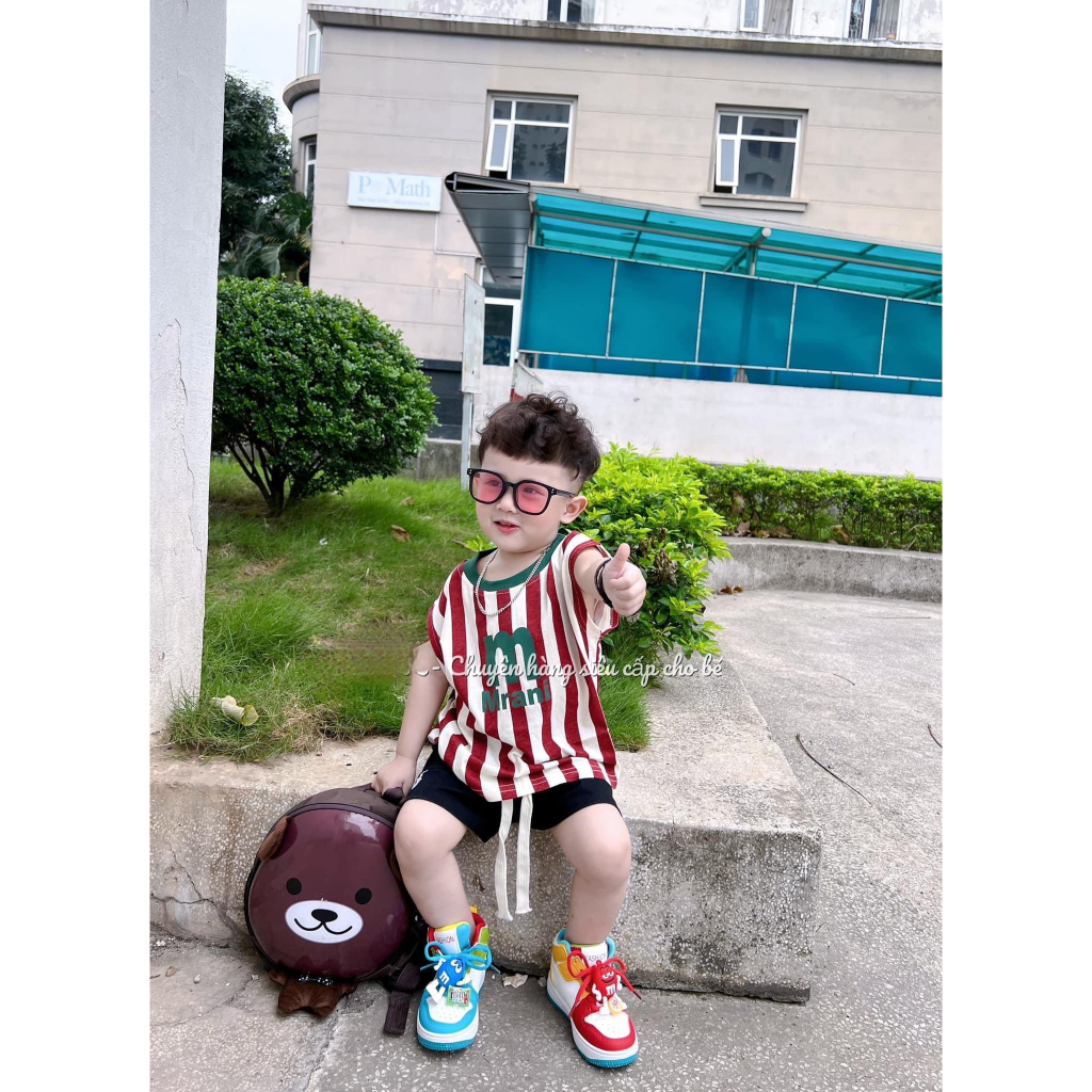 Bộ Mrani họa tiết kẻ đáng yêu chất thun cotton 100% hot nhất hè 2023 cho bé trai  SHOP BÔM BÔM KIDS