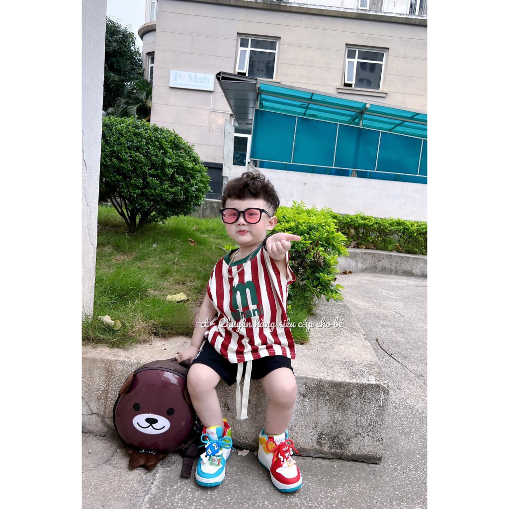 Bộ Mrani họa tiết kẻ đáng yêu chất thun cotton 100% hot nhất hè 2023 cho bé trai  SHOP BÔM BÔM KIDS