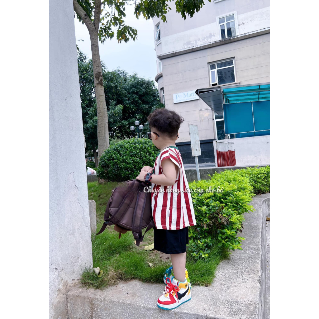 Bộ Mrani họa tiết kẻ đáng yêu chất thun cotton 100% hot nhất hè 2023 cho bé trai  SHOP BÔM BÔM KIDS