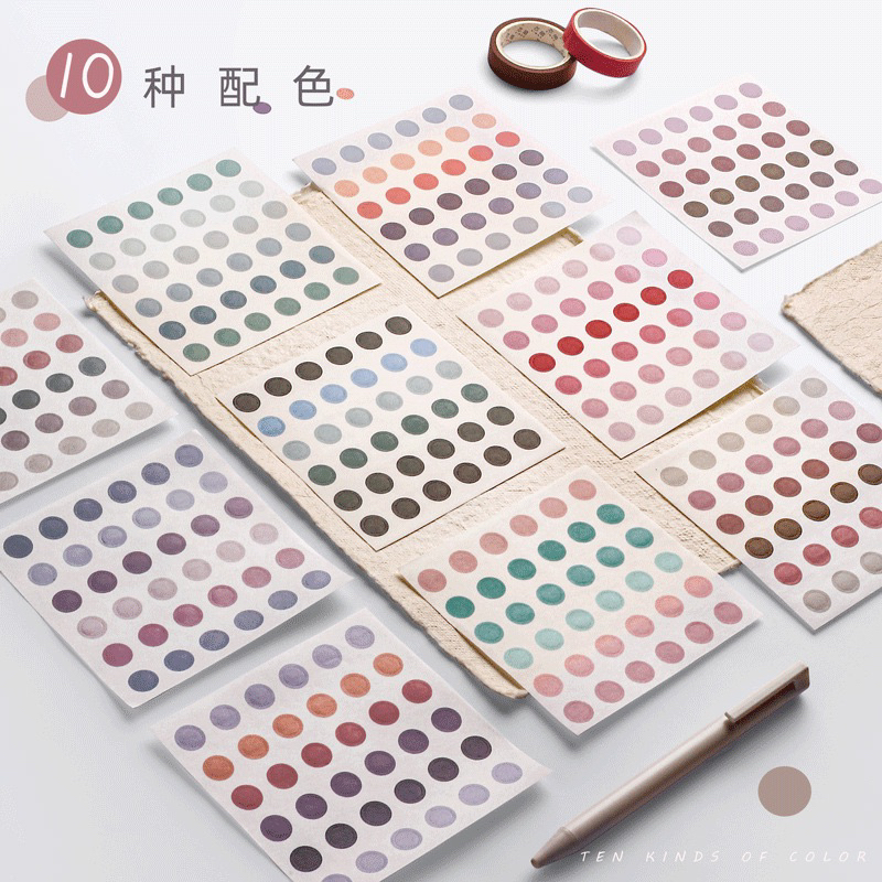 Sticker trang trí hình tròn nhiều kích thước tách lẻ 1 tấm