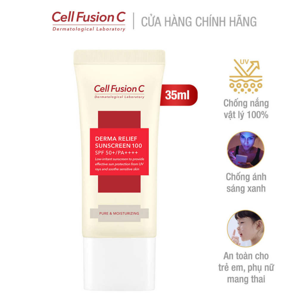 [COMBO 50ml + 35ml] Kem Chống Nắng Cho Mọi Loại Da Cell Fusion C Derma Relief Sunscreen 100 SPF 50+ / PA++++