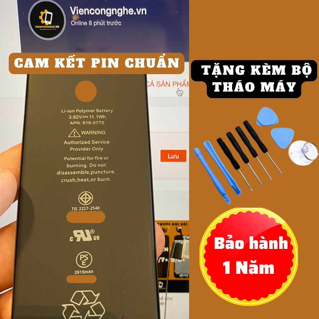 (Cam kết) Pin zin chất lượng cao dành cho điện thoại 6 7 8 X 11 12