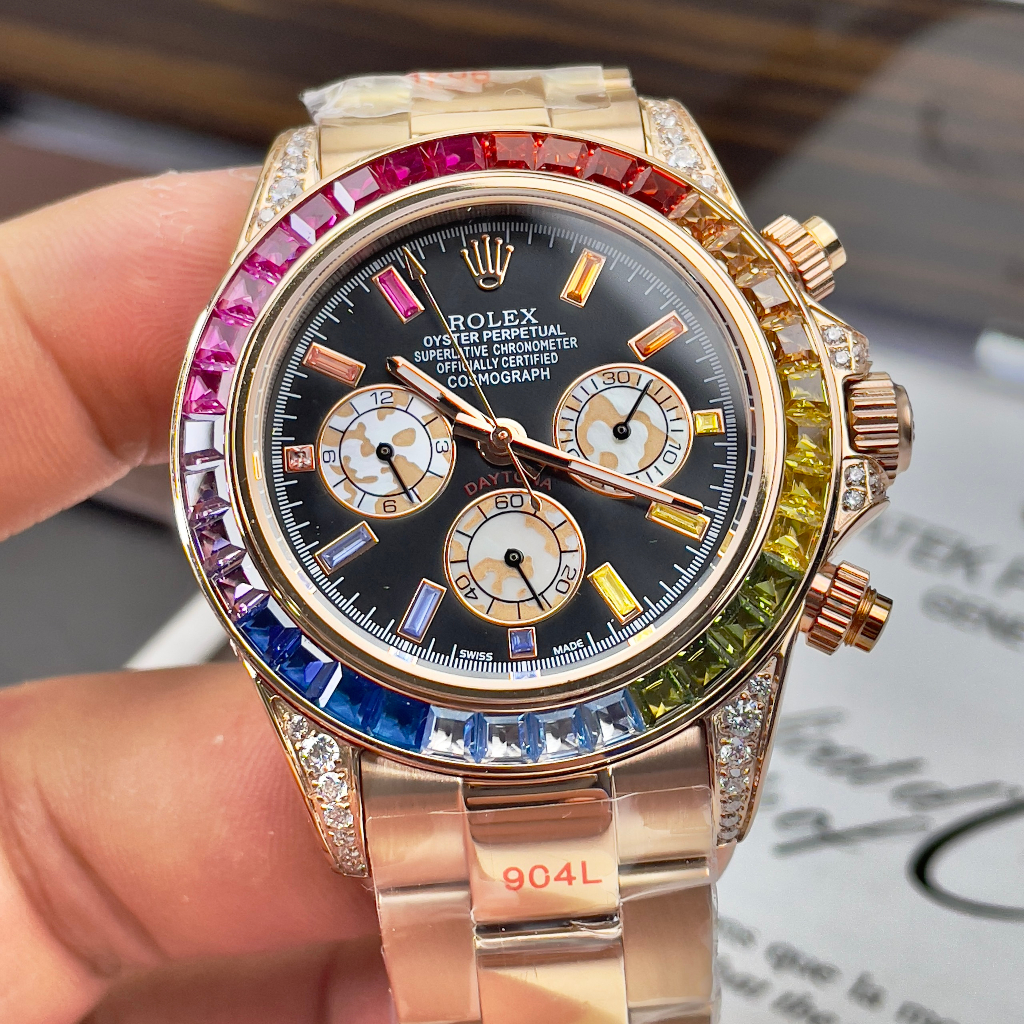 Đồng hồ Nam Rolex 7 màu 6kim  máy nhật chạy cơ Automatic size 41mm nhiều màu