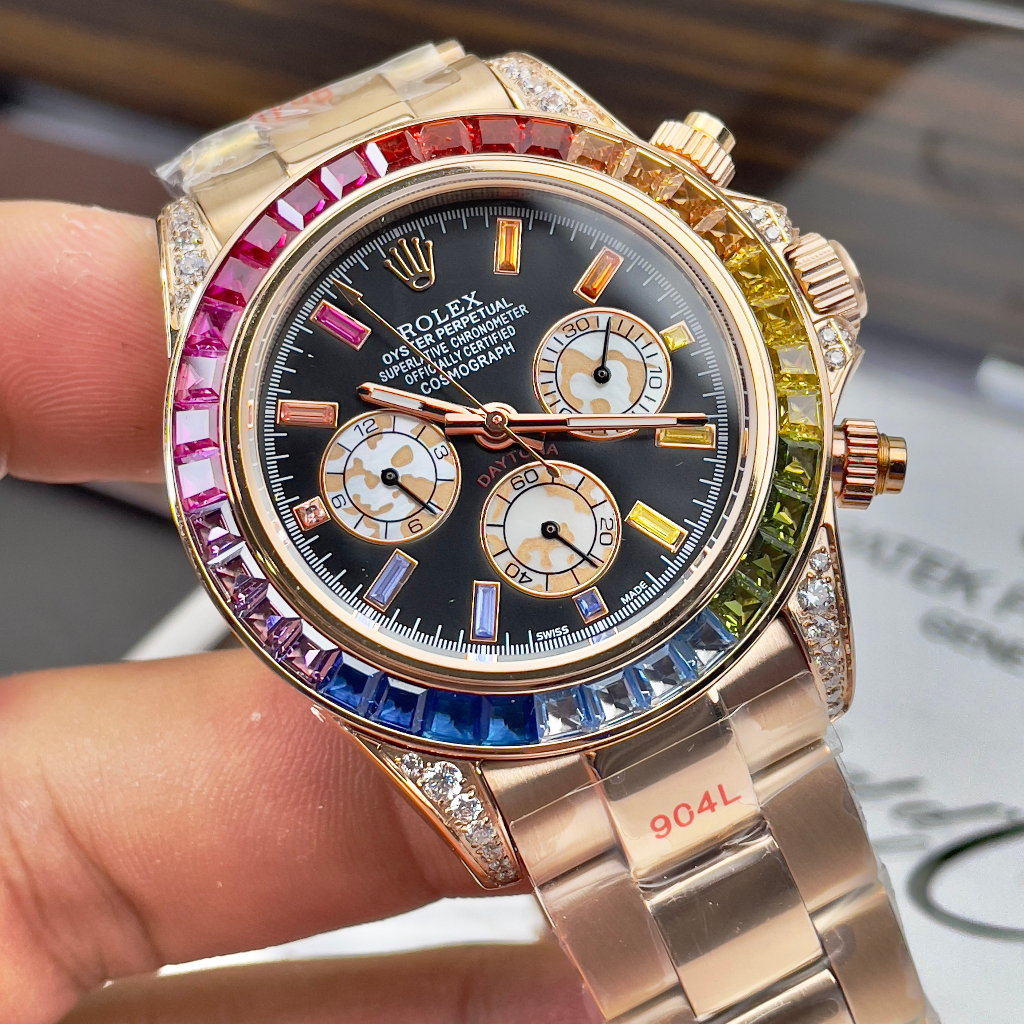 Đồng hồ Nam Rolex 7 màu 6kim  máy nhật chạy cơ Automatic size 41mm nhiều màu