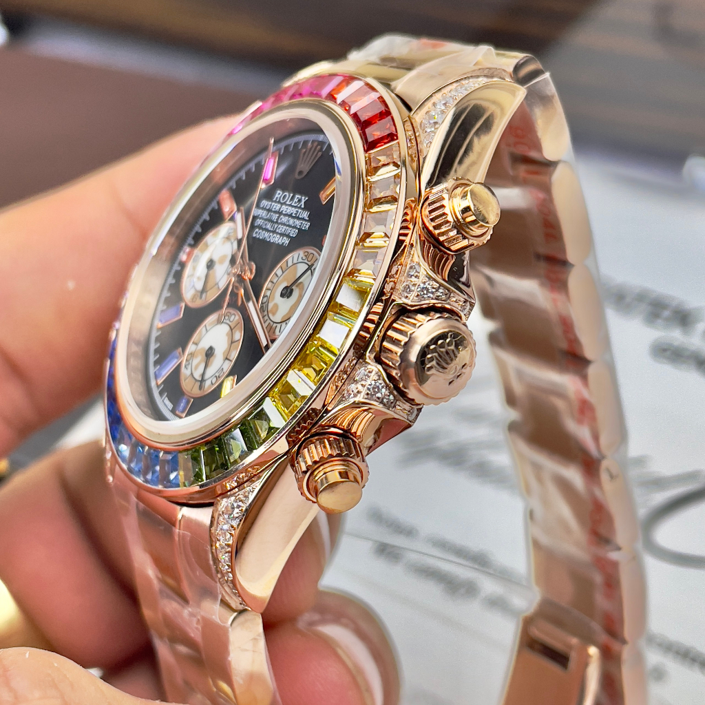 Đồng hồ Nam Rolex 7 màu 6kim  máy nhật chạy cơ Automatic size 41mm nhiều màu