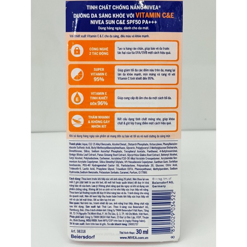 Serum Chống Nắng NIVEA SUN BÁN RẺ NGHỈ BÁN