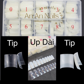 Móng úp chân dài và móng tip chân dài đủ size/hộp , up và nối loại tốt