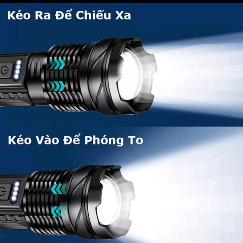Đèn pin siêu sáng A76 chiếu xa 500m 🥰FREE SHIP🥰có Zoom xa gần, chống nước IPX4, pin trâu chip COB Led tâm tròn 7 chế độ | BigBuy360 - bigbuy360.vn