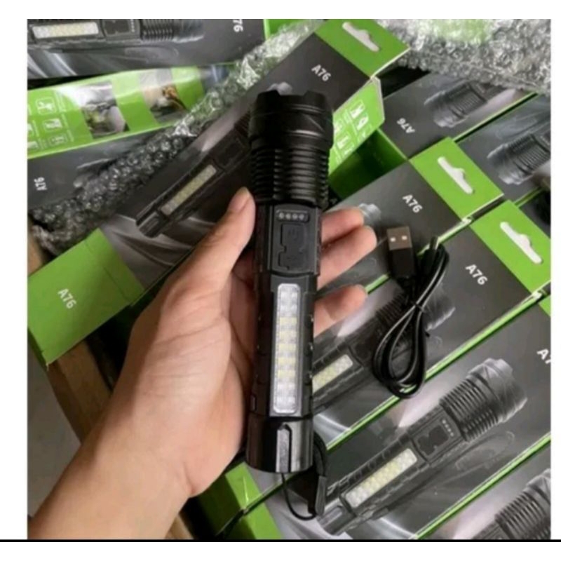 Đèn pin siêu sáng A76 chiếu xa 500m 🥰FREE SHIP🥰có Zoom xa gần, chống nước IPX4, pin trâu chip COB Led tâm tròn 7 chế độ | BigBuy360 - bigbuy360.vn