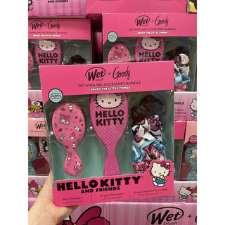 Set lược gỡ rối Wet Brush kèm dây buộc tóc phiên bản Hello Kitty , Disney Princess limited full box