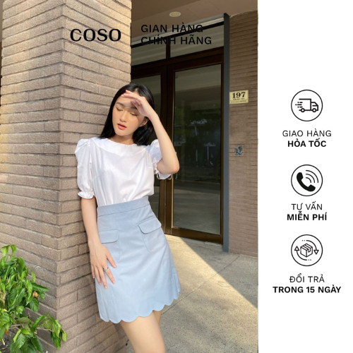 Áo Sơ Mi Công Sở Tay Bồng Cổ Tròn COSO Thời trang CSA01