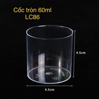 50 cốc mica tròn 70ml (mã LC86) đựng bánh mousse, pudding