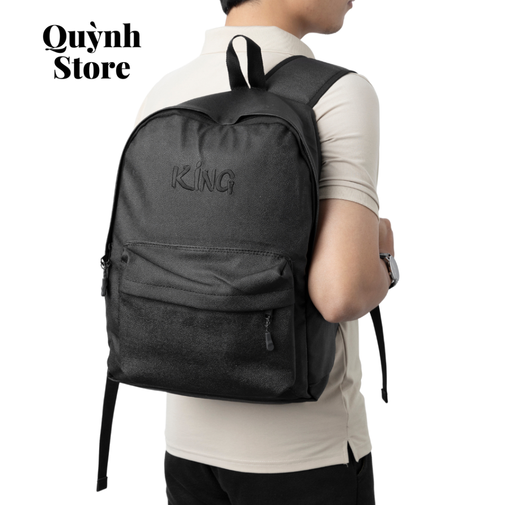 Backpack Unisex Balo Backpack King 5 - Thêu CHữ Đen