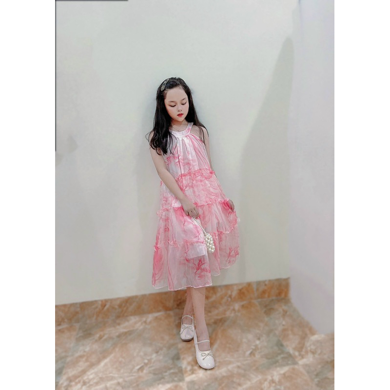 Váy maxi hoa 3D cao cấp size đại cồ cho bé gái