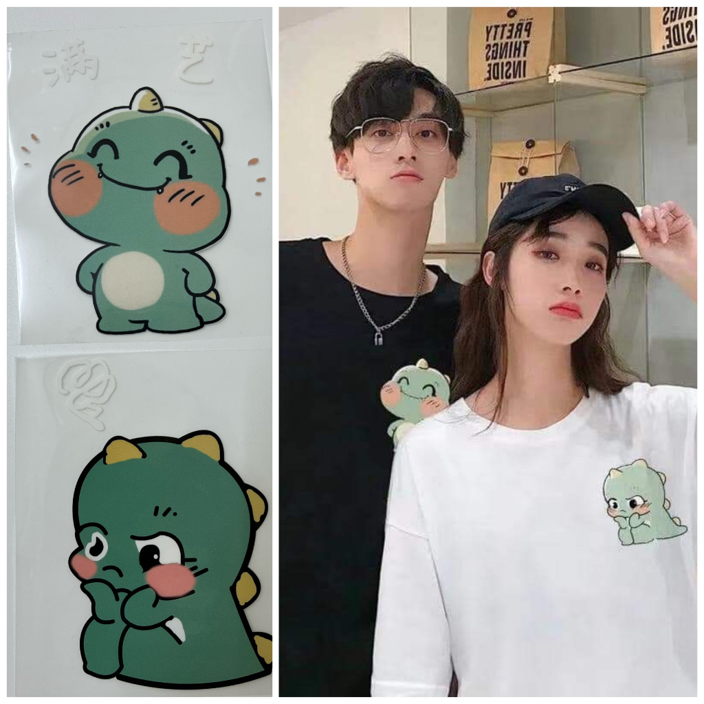 Hình ủi nhiệt, phôi pet in lên áo cặp, áo đôi kích thước 10*10cm không bong tróc