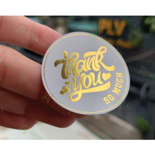 100 tem dán ép kim - tròn 4cm "thankyou" - hàng có sẵn, mẫu siêu san, đẹp