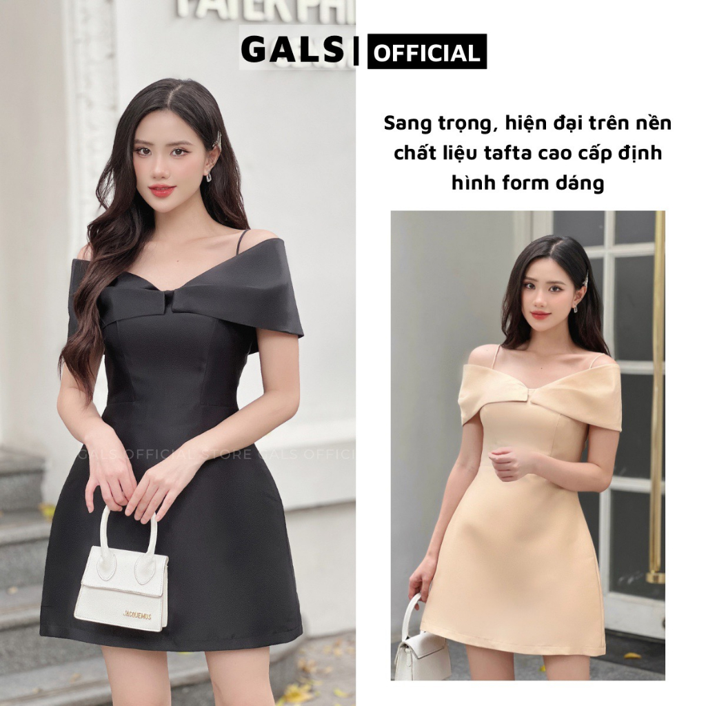 Váy nữ thiết kế Cellina Dress ôm vai tôn dáng dự tiệc sang trọng - Đen